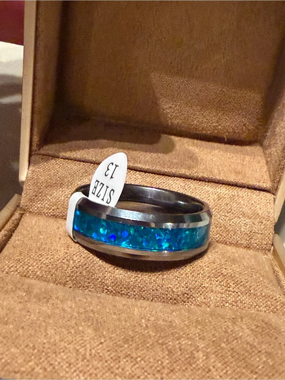 Soxeman Men’s Blue Inlay tungsten Ring 8mm - Size 13 NEW amazing gift box.